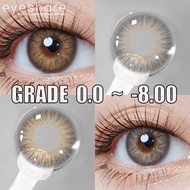 Eyeshare [Grade 0.00 to -8.00] OMG Gray Contact Lenses 2pcs/1pair Brown Color Contact Lens Make Up L