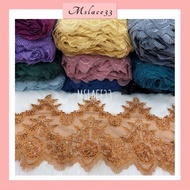 [ R-014 ] Trimming Border Lace Pengantin/Renda Baju/ Lace Baju Nikah Meter / Lace Cantik Lebar 30CM