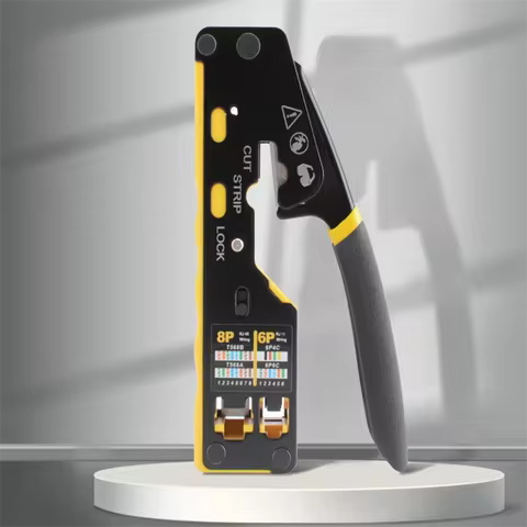 RJ45 Crimp Tool Pass Through Plugs Ethernet Crimping Pliers for Cat6 Cat5 Cat5e RJ45 Connectors