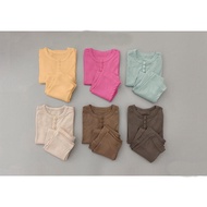Long-sleeved baby clothes - Plain button toothpick set for baby AM800
