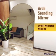 Arch Standing Mirror Full length Mirror Full length Mirror Wall Mount Mirror Thin And Tall Large Floor Mirror Clothing Store Fitting Mirror