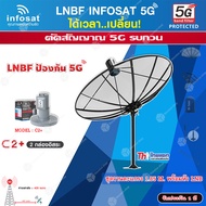 ชุดจานดาวเทียม Thaisat 1.85m. C-BAND+infosat LNB C-Band 5G 2จุดอิสระ รุ่น C2+ (ป้องกันสัญญาณ 5G รบกว