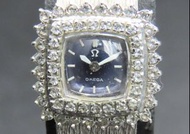 OMEGA 歐米茄 18K 總重量 38.7g 手動上弦 Cal.483 海軍錶盤復古女士手錶 KNNSV2077