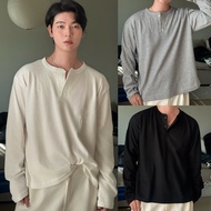Henry shirt Long-Sleeved Waffle