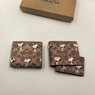 COACH X PEANUTS 蔻馳史努比聯乘 Snoopy 經典老花 啡色 銀包 錢包 男女同款