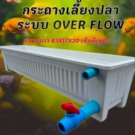 กระถางเลี้ยงปลา overflow พร้อมวาวล์เปิดปิดน้ำและหัวตัวสายยาง กะบะเลี้ยงปลา อ่างเลี้ยงปลา อ่างเลี้ยงป