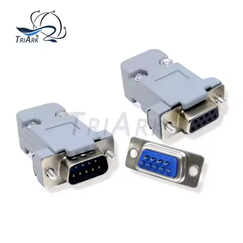 10PCS DB9 Female Male Socket Plug Connector 9pin Copper RS232 COM Socket Adapter DB9 Plastic Shell R