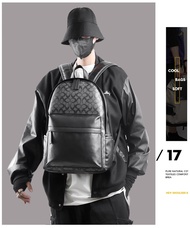 【Ship from HK】 Hong Kong Composite Leather Simple Backpack Men and Women Leisure Travel Computer Backpack Junior High School School Bag Men and Women Bag