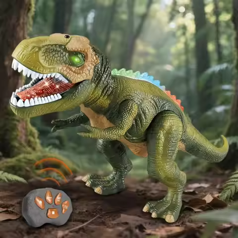 Inertial Sliding RC Dinosaur Car Toys Plastic Cartoon Remote Control Robot Toys Models Durable Simul