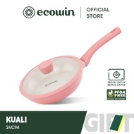 Ecowin Cookware Peach Series Ceramic Pink Non-Stick Frying Pans 24cm Kuali Tidak Melekat Pfoa Free