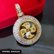 Inspire Jewelry จี้กังหัน กังหันแชกงหมิว ล้อมเพชรCZ เกรดพรีเมี่ยม  ขนาด 2.3CM ใบพัดใหญ่หมุนมีเสียง รับโชค เสริมดวง อายุยืน