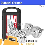Chrome Dumbell & Barbell Weight Lifting Set 10KG 15KG 20KG [YORK]