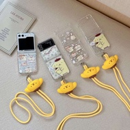 New Case Samsung Zflip7 Sanrio Characters Pompompurin Pom Pom Yellow Kuromi Melody Kitty Eat Pancake
