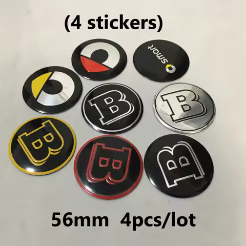 56mm Modified Wheel Hubcap Emblem Badge Sticker for BRABUS Smart #1 #3 G GL W464 G63 G65 G500 G350 W