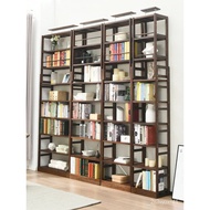 W-8&amp; Solid Wood Book Wall-Mounted Bookshelf, Floor-Standing Shelf, Simple Full Wall Shelf Living Room Floor Entire Wall