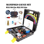 ACProS ALL IN 1 Premium Manifold Gauge Set R410a R134a R32 R22 Gas Meter Aircond Rumah Kereta Aircon