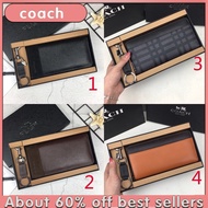 【100% Original】Coach F36679 Men's Fashion Zipper Wallet/Long Wallet Business (Gift Box)