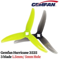 Gemfan Hurricane 3525 3-Blade 3.5 Inch M5 & T Mount 1.5mm Propeller (2 pairs/4pcs) Gem3525-3