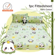 Dansunreve 100% Cotton Fittedsheet Rabbit Series Bedsheet Soft Panda Printed Fittedsheet Queen King Mattress Protector