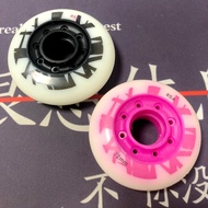 Roller Skates Rubber pu Wheel 85a-90a High Elastic Wear-Resistant Brake Flat Flower Wheel Skates Acc