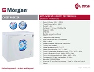 Morgan Chest Freezer MCF-2178LS (210L GREY) MCF-EVEREST 20 (205L WHITE ) Fridge Freezer Adjustable Thermostat