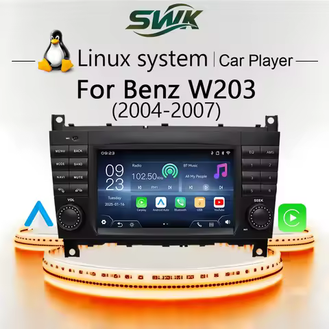 For Benz W203 (2004-2007) 7'' Linux system car Multimedia player wireless CarPlay Auto Bluetooth You