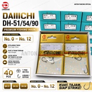 WHOLESALE 1 Pack of Daichi DH Hooks 51.54,90 Holes/ Clips 40Pcs No. 0.8 1 2 3 4 5 6 7 8 9 10 11 12