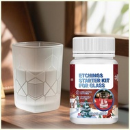 Glass Etching Cream Frosted Glass Etching Kit with Stencils Reusable Art Supplies for Glassware Cera