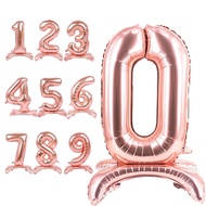 32 Inch Number Balloon Standing Balloon Golden Silver Rose Gold 3D Dimensional Balloon Birthday Wedd