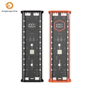 21700 DIY Power Bank Case Supports 4x21700 Batteries PD20W Powerbank Case LED Screen Transparent Bat