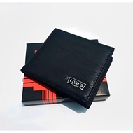 Men's Black Semi-Leather PU Leather Wallet Men's Leather Office Wallet Synthetic Leather Folding Wal