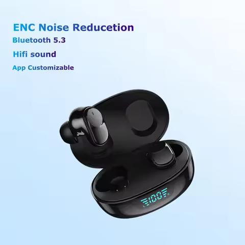 Bluetooth 5.3 Wireless Earbuds Touch Control AI ENC for Clear Calls,Customized EQ APP,Low Latency Ga