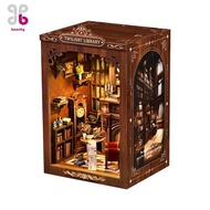 [Baosity] DIY Book Nook Easy to Assemble Miniature Library Scene Detailed Interior Library Book Nook