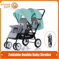 Double Seat baby Stroller|Twin Stroller| Front and Back Seating Baby Pram