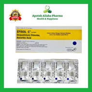 Efisol C Lozenges (Strip 10tablet ) - Efisol Tablet Hisap Obat Sariawan/Gatal/Radang Tenggorokan/Panas Dalam/Bau Mulut/Gusi Berdarah/Efisol Vitamin C/Episol/Evisol