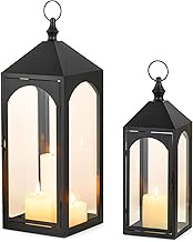 Staymoment Lanterns for Outdoors Large: Set of 2 Lanterns Outdoor Weatherproof as Balcony Garden Dec