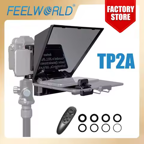 FEELWORLD TP2A 8 inch Mini Teleprompter Portable Supports Under Smartphone Tablet Prompting DSLR Cam