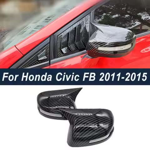 For Honda Civic FB 2011-2015 Sedan Side Door Rearview Mirror Cover Cap Trim Shell Sticker Car Stylin