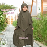 French Khimar Fatimah ummi setelan gamis syar'i anak perempuan 