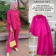 SAVILA SET / Savila Set 2in1 Bahan Linen Rami / DONGA STORE / Setelan Wanita Dewasa Terbaru 2022 Vir