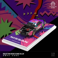 TIME MICRO TM644132 Nissan Skyline GT-R (R34) with Open-Engine Hood Axia #22 Livery Black