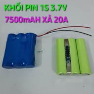 Pin 1S 3.7V 7500mAH. Pin mới dòng xả cao. 3 Cell 18650 Có mạch bảo vệ 1S siêu bền - linh kiện hùng l