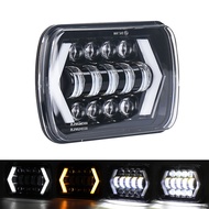 7X6 5X7 สแควร์ LED ไฟหน้าสีขาว DRL Amber TURN สัญญาณสําหรับ JEEP Wrangler YJ Cherokee XJ รถบรรทุก H4