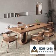 Silent Style Solid Wood Large Board Tea Table Tea Table Chair Modern Minimalist Office Household Liv