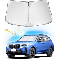 Windshield Sun Shade Compatible with BMW X3 X4 X5 X6 X7 5 6 7 8 Series, Foldable Front Windshield Su
