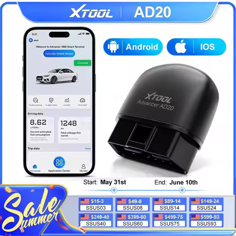 XTOOL AD20 Bluetooth OBD2 Scanner For Engine System Diagnostic Code Reader HUD Display Perfromance T