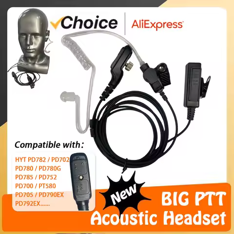 Walkie Talkie Headset Earpiece for HYT PD700 PD700G PD702 PD705G PD752 PD780 PD782 PD785 PD785G PT58