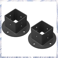 (NDPB) 2Pcs 2X2 Square Fence Pole Flange Base Pergola Post Base Brackets KitHeavy Duty Wall Mount Po