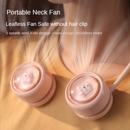 Portable Neck Fan Foldable + adjust wind Mini Fan USB Rechargeable Bladeless Hanging necklace mobile Fan kipas mini cooling air conditioner usb fan bladeless fan mini aircond 風扇