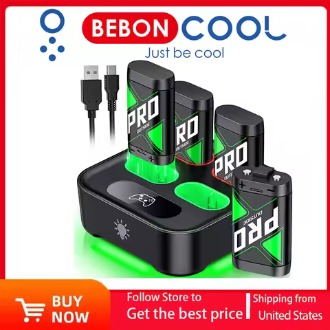 BEBONCOOL Charger for Xbox One Controller Battery Pack 4x4080mWh Rechargeable Battery Charger Statio